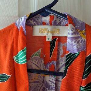 Diane von Furstenberg Orange Floral dress with cutout back